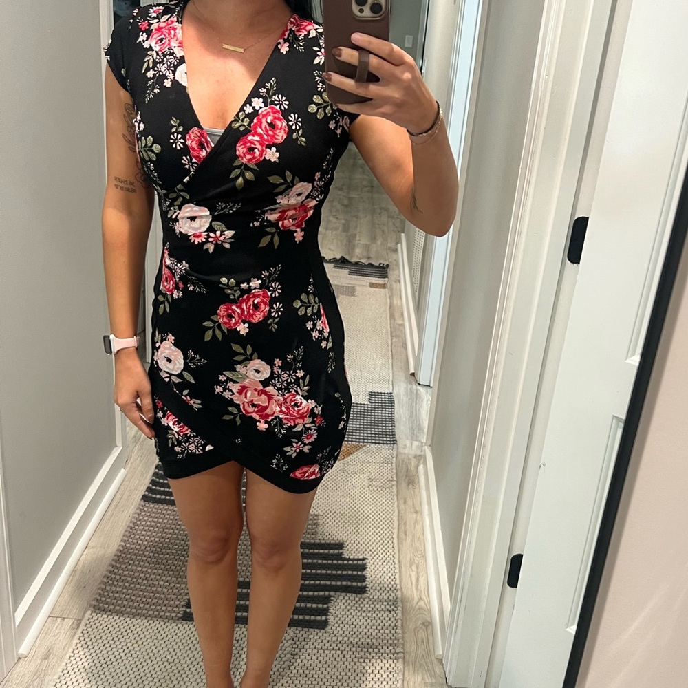 Floral Black Dress